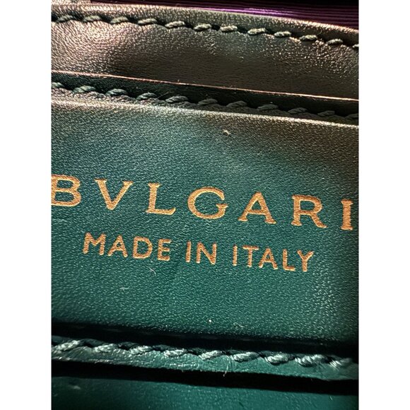 Bvlgari Serpenti Forever Emerald Green Leather Crossbody Bag With Gold Chain Str - Picture 7 of 16